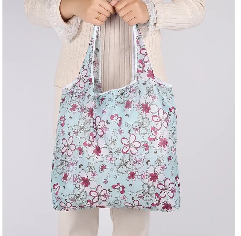 Fashion Printing Foldable Eco-Friendly Shopping Bag Tote Folding Pouch Handbags Convenient Large-capacity for Travel Grocery Bag Fashion Printing Foldable Eco-Friendly Shopping Bag Tote Folding Pouch Handbags Convenient Large-capacity for Travel Grocery Bag