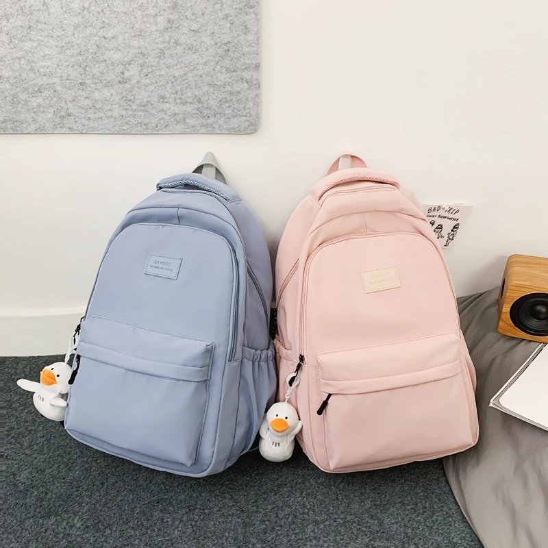 Waterproof Teenage Bookbag Nylon Rucksack Fashion Girl Backpack Women Shoulder Bag High School Schoolbag Black Mochila Waterproof Teenage Bookbag Nylon Rucksack Fashion Girl Backpack Women Shoulder Bag High School Schoolbag Black Mochila