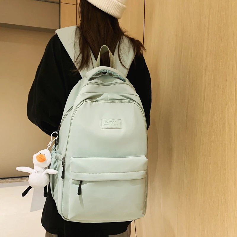 Waterproof Teenage Bookbag Nylon Rucksack Fashion Girl Backpack Women Shoulder Bag High School Schoolbag Black Mochila Waterproof Teenage Bookbag Nylon Rucksack Fashion Girl Backpack Women Shoulder Bag High School Schoolbag Black Mochila