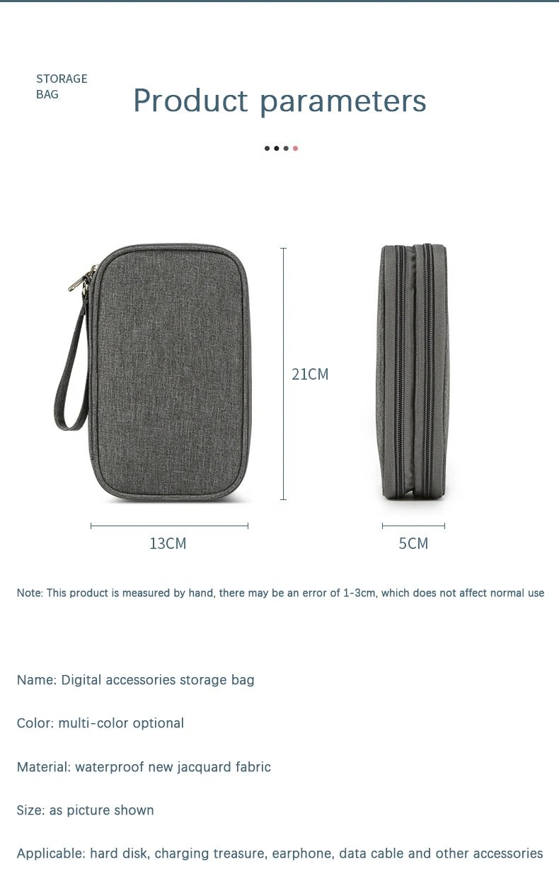 NEW Travel Organizer Bag Cable Storage Organizers Pouch Carry Case Portable Waterproof Double Layers Storage Bags For Cable Cord