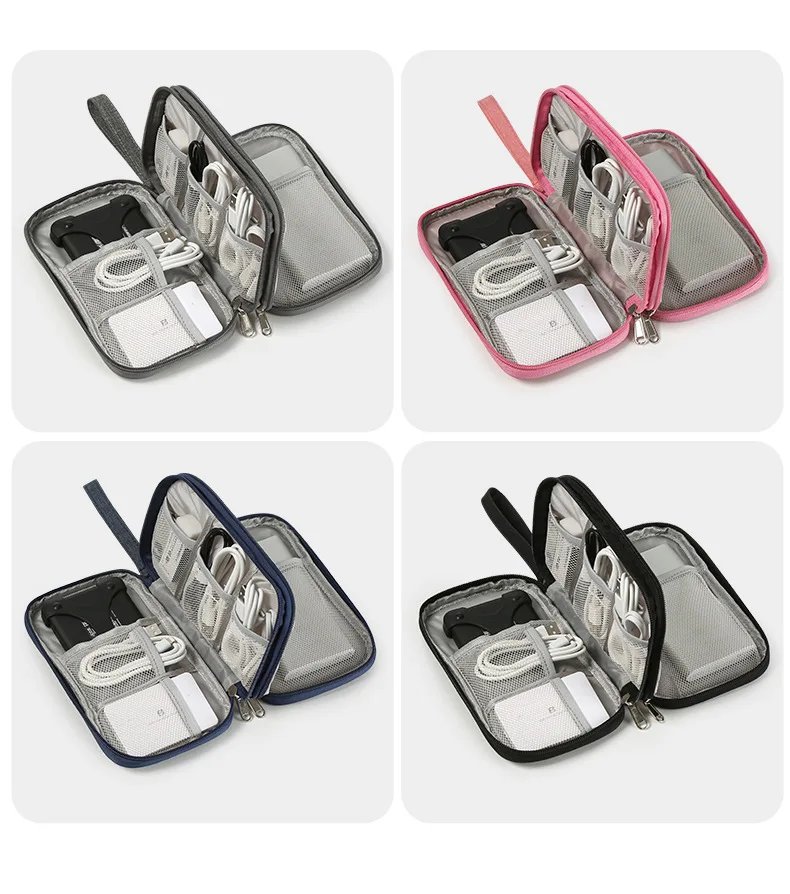 NEW Travel Organizer Bag Cable Storage Organizers Pouch Carry Case Portable Waterproof Double Layers Storage Bags For Cable Cord