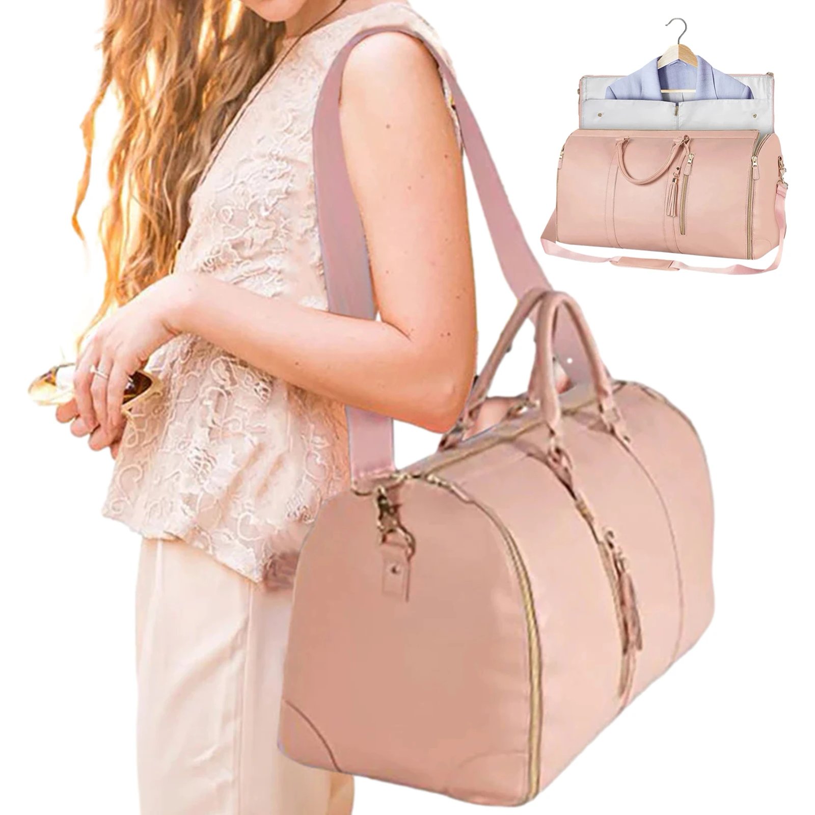 Garment Duffel Bag Foldable Sports Duffle Bag with Shoe Pouch Sports Gym Tote Bag Suitcase Suit Business Travel Bag PU Leather Garment Duffel Bag Foldable Sports Duffle Bag with Shoe Pouch Sports Gym Tote Bag Suitcase Suit Business Travel Bag PU Leather