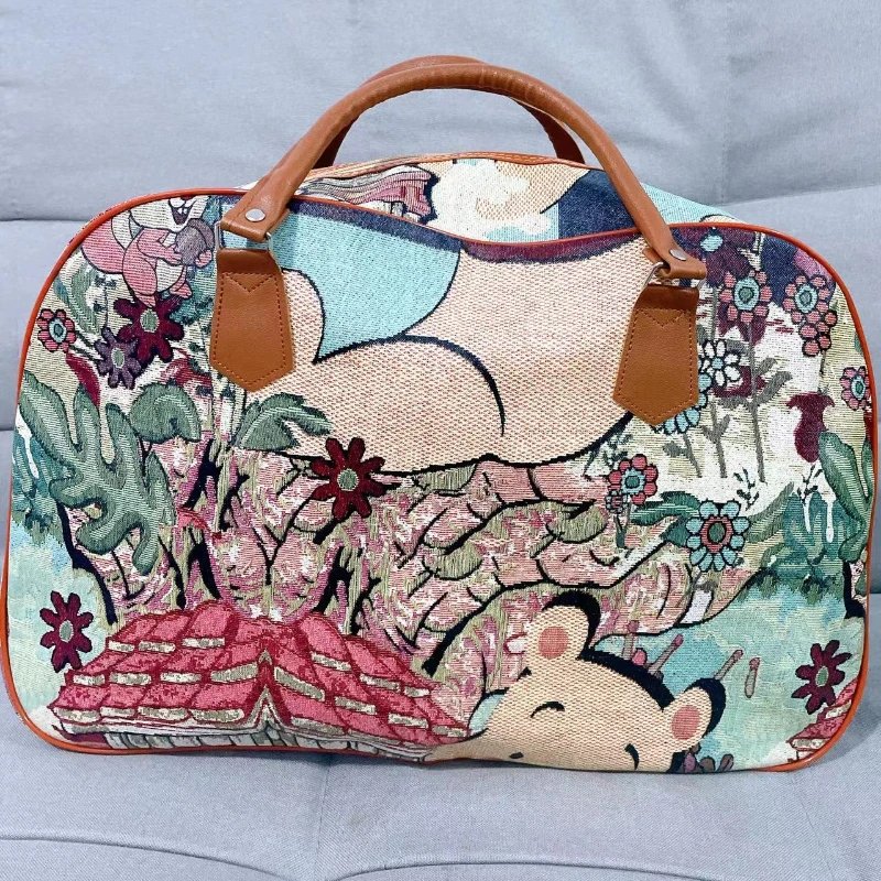 Disney Winnie Bear New Women's Travel Bag Luxury Brand Portable Travel Bag Cartoon Large Capacity High Quality Unisex Handbag