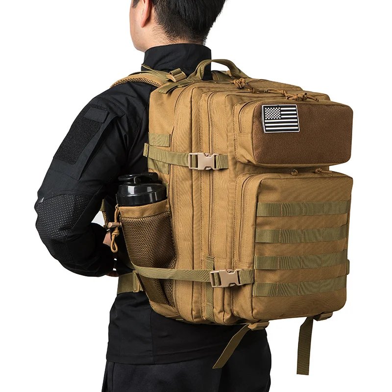 50L Tactical Backpack survival Bag Hunting MOLLE Backpack GYM For Men EDC Outdoor Hiking Rucksack Witch Bottle Holder