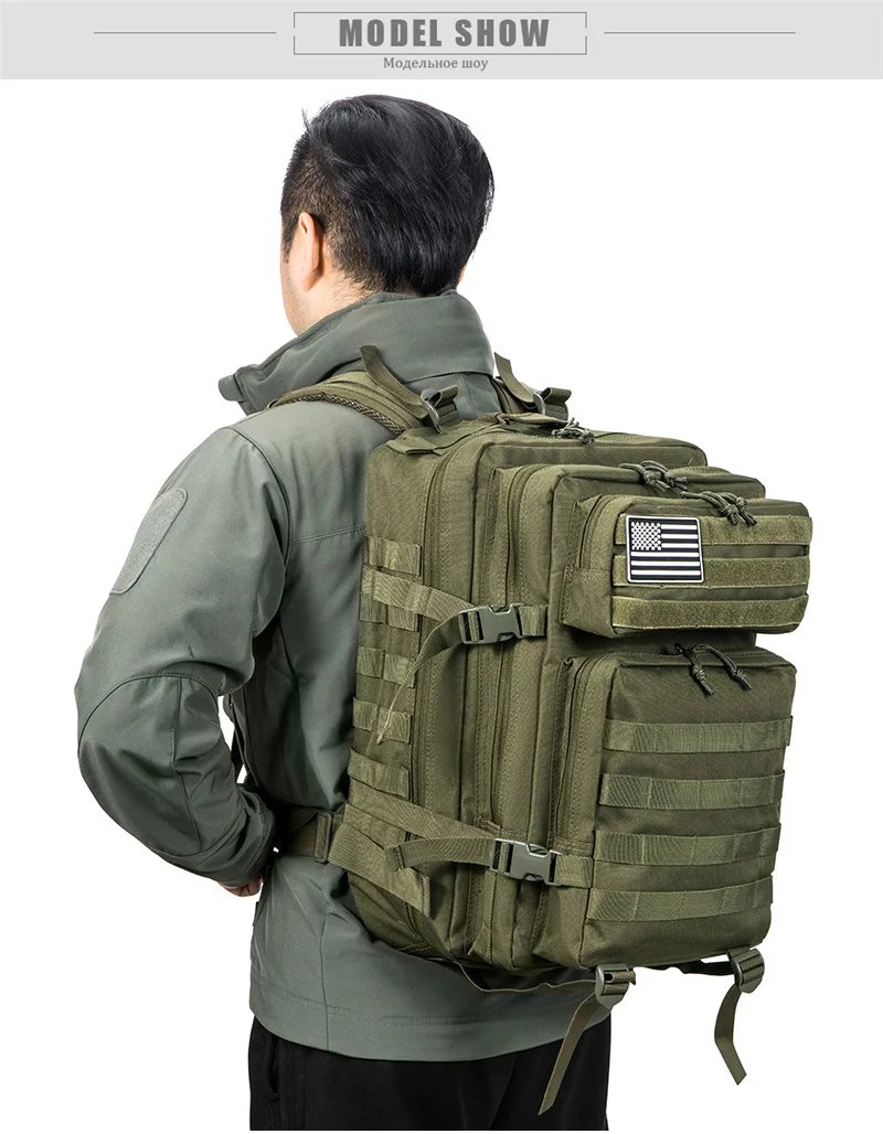 Tactical Backpacks Outdoor 45L Large Capacity Man 3 Days Molle Hking Bags For Outdoor Trekking Camping Backpack