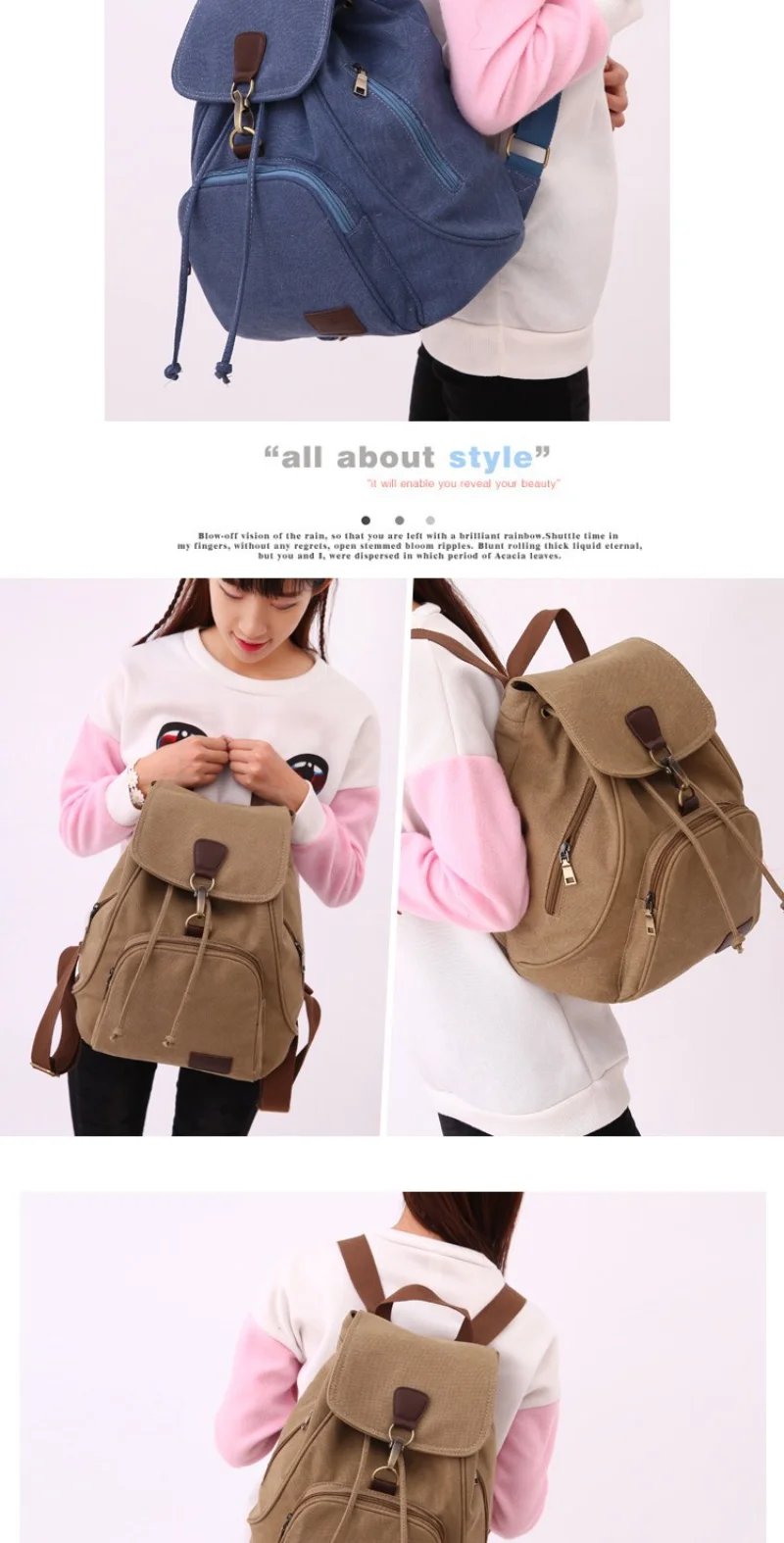 High Capacity Backpacks 2023 New Women's Outdoor Travel Canvas Bag Retro Trendy School Backpack for College Fashion Students