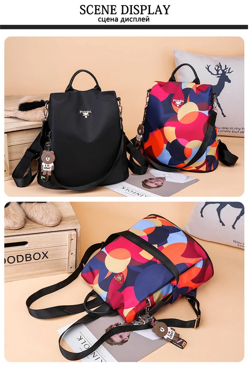 Factory Sale Multifunctional Anti-theft Backpacks Oxford Shoulder Bags for Teenagers Girls Large Capacity Travel School Bag 2021