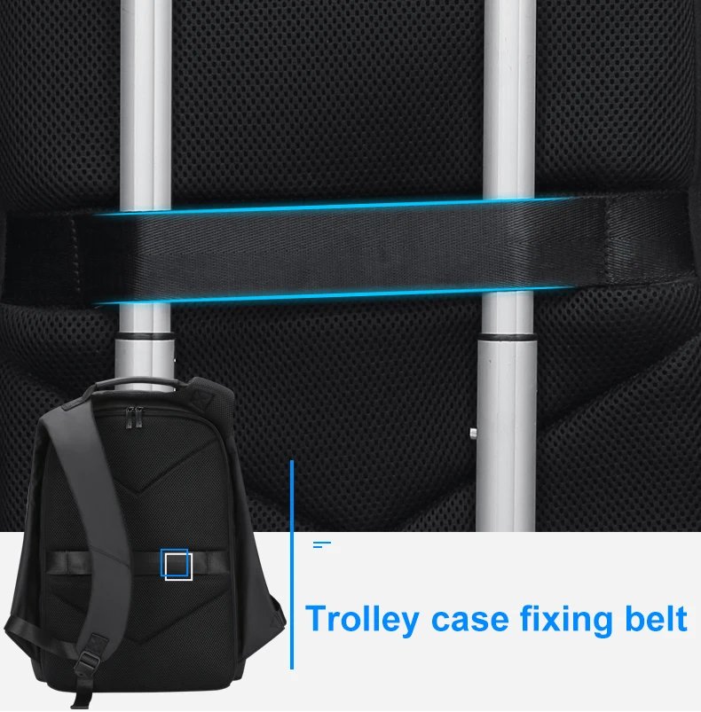 Fenruien Waterproof Backpacks USB Charging School Bag Anti-theft Men Backpack Fit 15.6 Inch Laptop Travel Backpack High Capacity