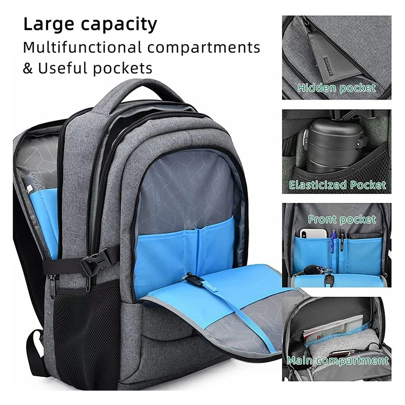 Men's 17.3''Laptop Backpack Large Capacity Travel Backpack Mochila Multifuncion Business Backpack Oxford Wear-resistant Backpack