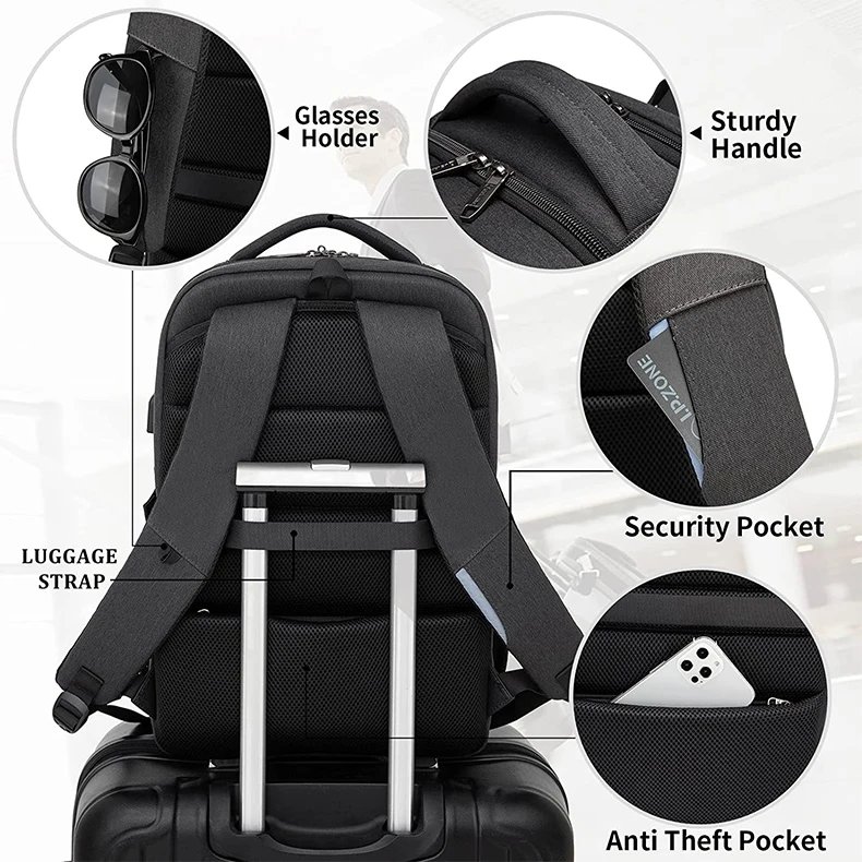 Men's 17.3''Laptop Backpack Large Capacity Travel Backpack Mochila Multifuncion Business Backpack Oxford Wear-resistant Backpack