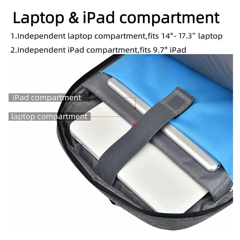 Men's 17.3''Laptop Backpack Large Capacity Travel Backpack Mochila Multifuncion Business Backpack Oxford Wear-resistant Backpack