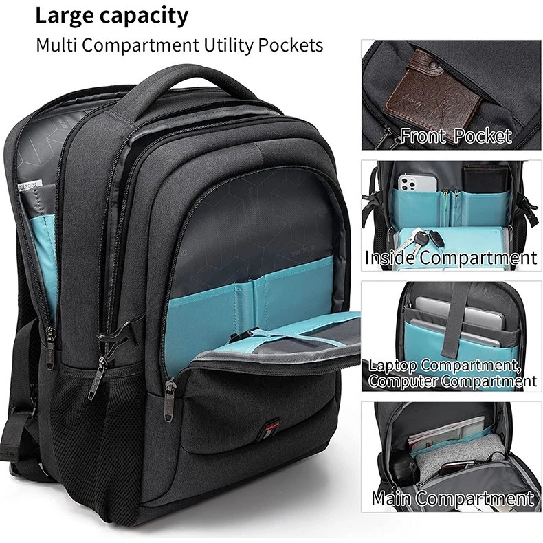 Men's 17.3''Laptop Backpack Large Capacity Travel Backpack Mochila Multifuncion Business Backpack Oxford Wear-resistant Backpack
