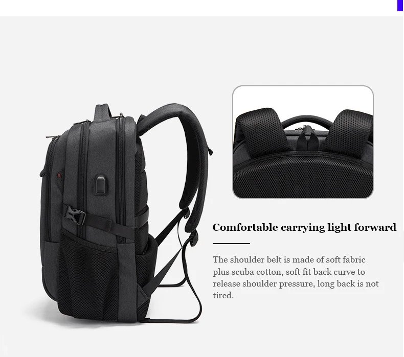 Men's 17.3''Laptop Backpack Large Capacity Travel Backpack Mochila Multifuncion Business Backpack Oxford Wear-resistant Backpack