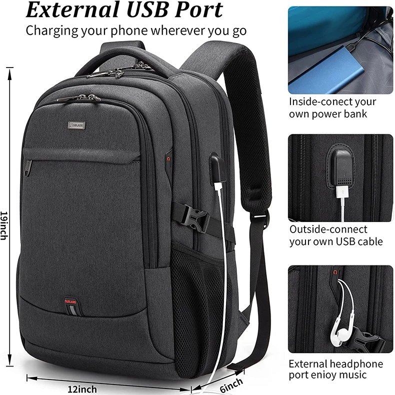 Men's 17.3''Laptop Backpack Large Capacity Travel Backpack Mochila Multifuncion Business Backpack Oxford Wear-resistant Backpack