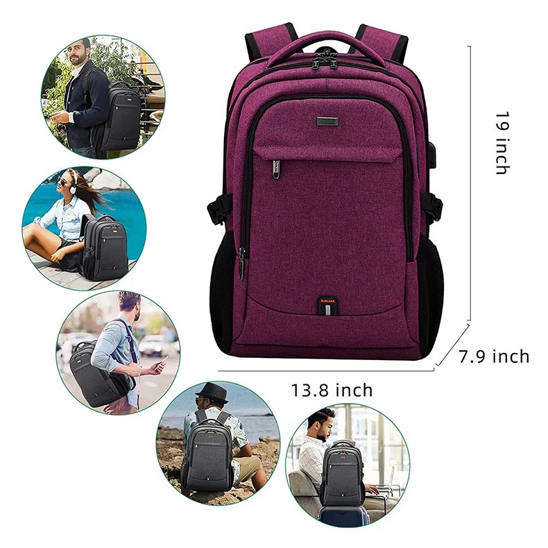 Men's 17.3''Laptop Backpack Large Capacity Travel Backpack Mochila Multifuncion Business Backpack Oxford Wear-resistant Backpack
