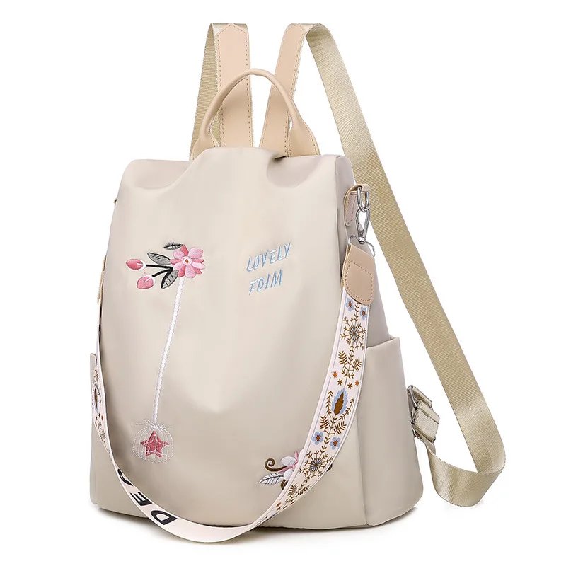 Waterproof Oxford Women Backpack Fashion Anti-theft School Bag Embroidery Designer Female Large Capacity Travel Shoulder Handbag Waterproof Oxford Women Backpack Fashion Anti-theft School Bag Embroidery Designer Female Large Capacity Travel Shoulder Handbag