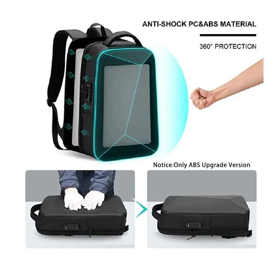 Men's 15.6 Inch Laptop Backpack Waterproof Anti-theft Expandable Hard Shell Bag USB Charging Business Travel Bags With TSA Lock