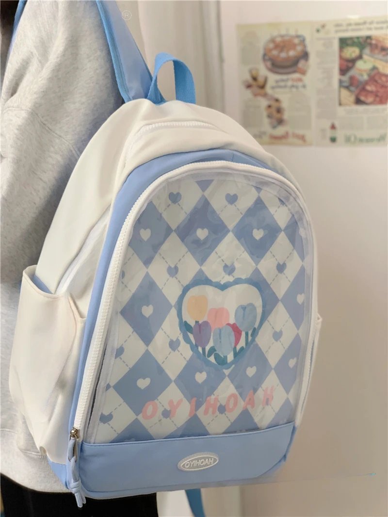 Ita Bags Women Japanese Kawaii Cute Ins Transparent Girls Schoolbags Sweet Y2k Fashion Chic High-capacity Backpacks for Students
