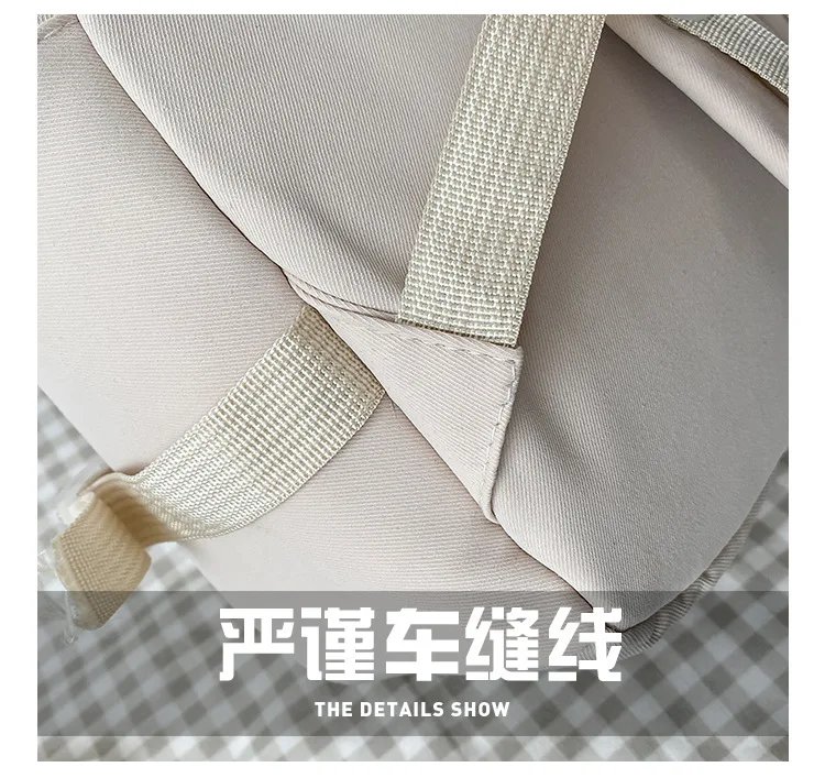 Large-capacity Cute Women Multi-Pocket Nylon Backpack Ins Junior High School Student School Bag Female Girl Backpack Laptop Book