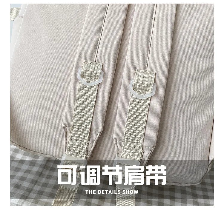 Large-capacity Cute Women Multi-Pocket Nylon Backpack Ins Junior High School Student School Bag Female Girl Backpack Laptop Book