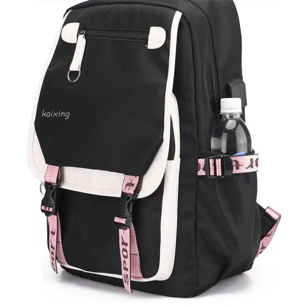 Cute Kuromi Women's Backpack High School Students School Bags Girl's USB Charging Large Capacity Daily Mochila infanti Best Gift