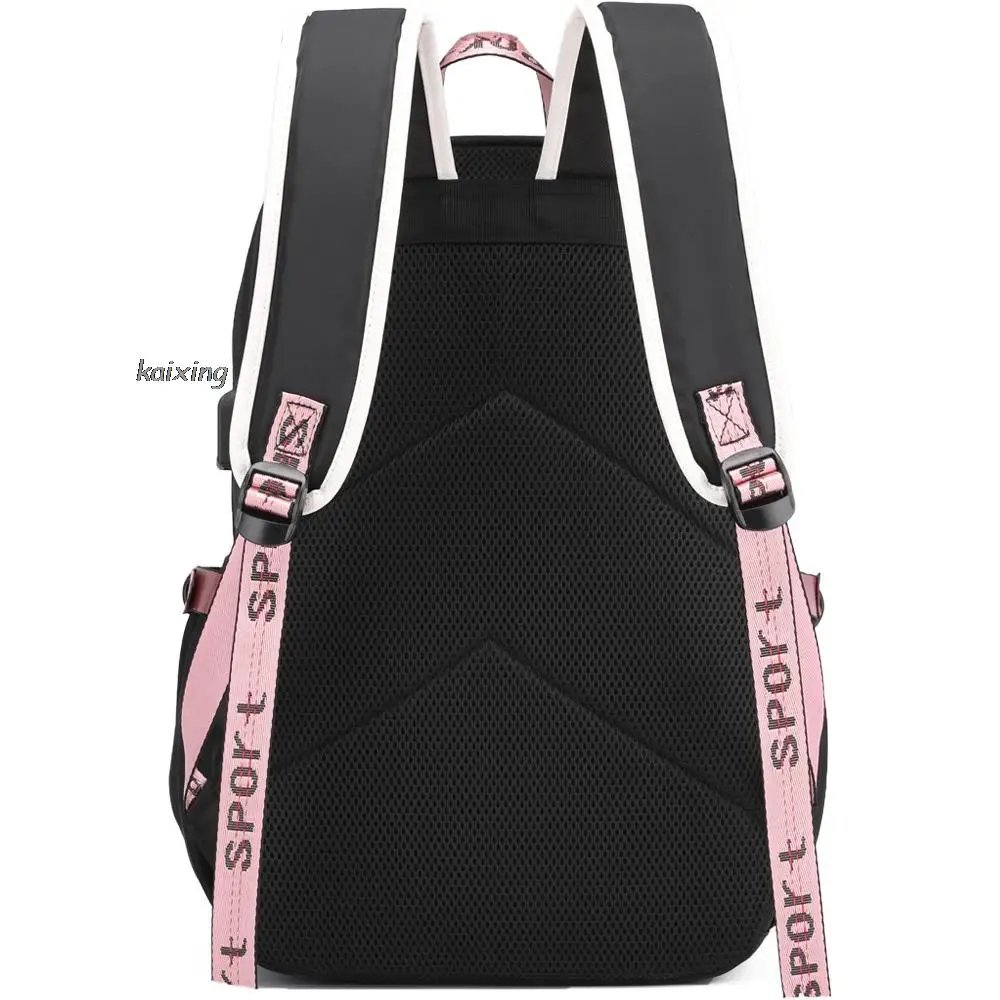 Cute Kuromi Women's Backpack High School Students School Bags Girl's USB Charging Large Capacity Daily Mochila infanti Best Gift