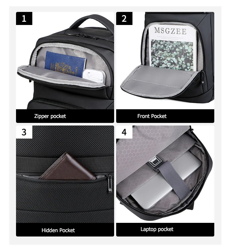 40L Expandable Backpacks USB Charging Port 17 inch Laptop Bag Waterproof Business National Flag Travel Bag