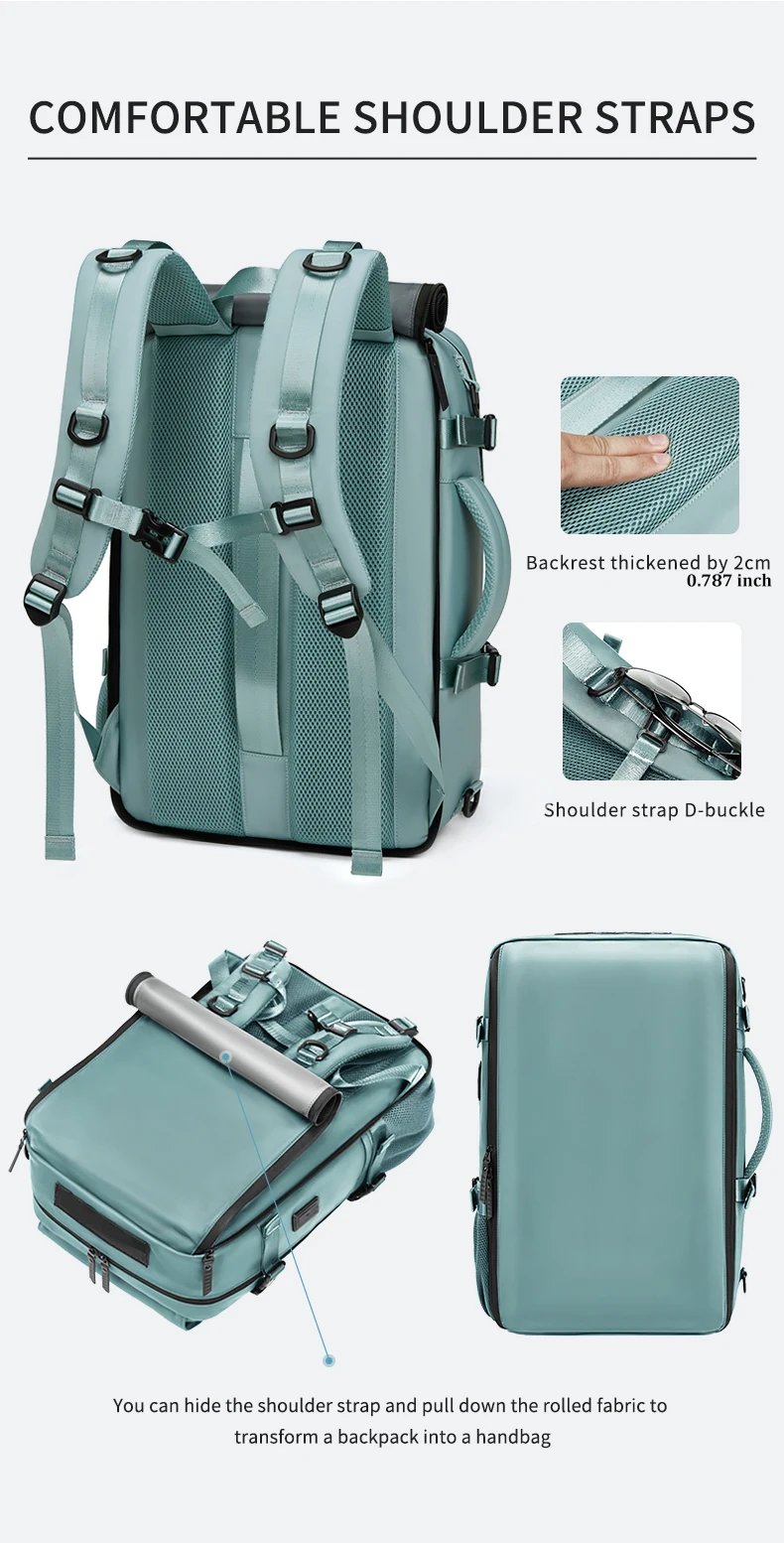 Woman travel backpack,waterproof 16 inch Business Laptop Backpack with Shoe Bag Hidden USB charging port Hiking camping backpack