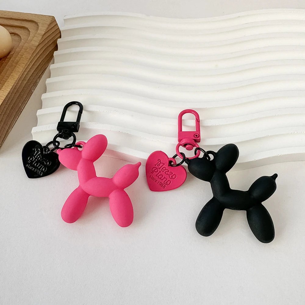 Cute Acrylic Cartoon Balloon Dog Keychains for Women Y2k Bag Pendant Couple Car Key Chains Jewelry Gift Decoration Accessories