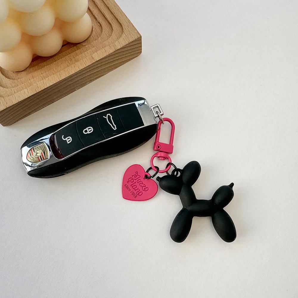 Cute Acrylic Cartoon Balloon Dog Keychains for Women Y2k Bag Pendant Couple Car Key Chains Jewelry Gift Decoration Accessories