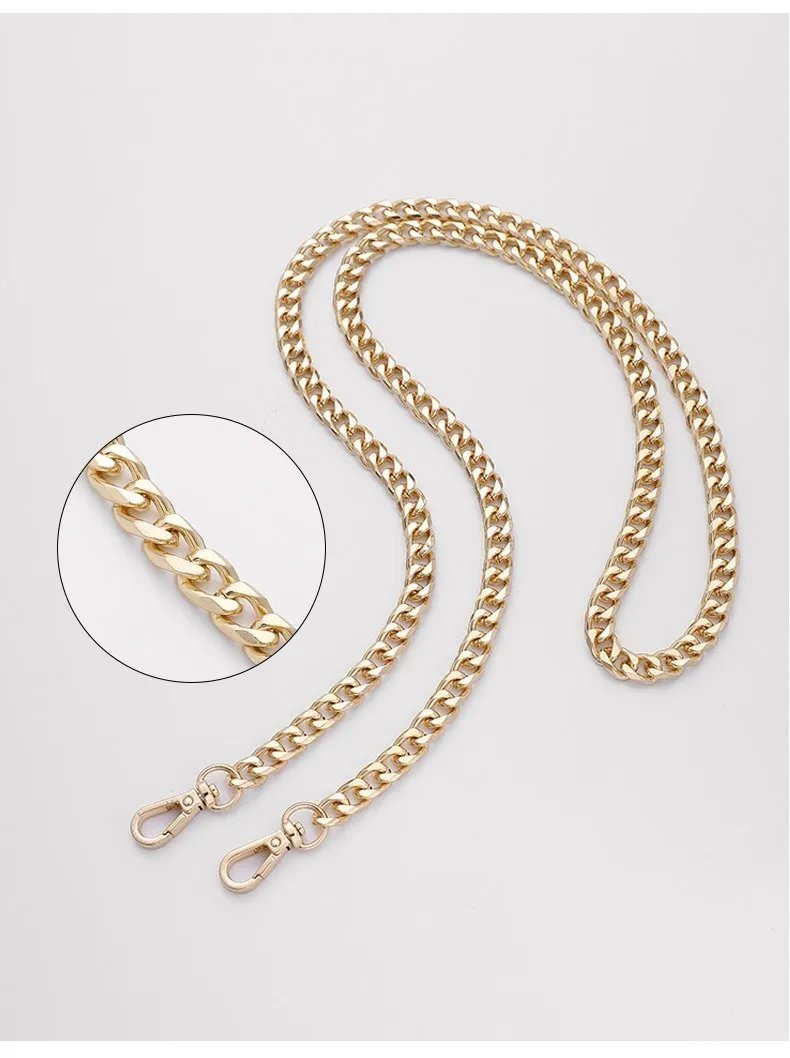 Golden Bag Chain Accessories Metal Extension Chains Underarm Crossbody Shoulder Belt Replacement Bags Strap For Women's Bag