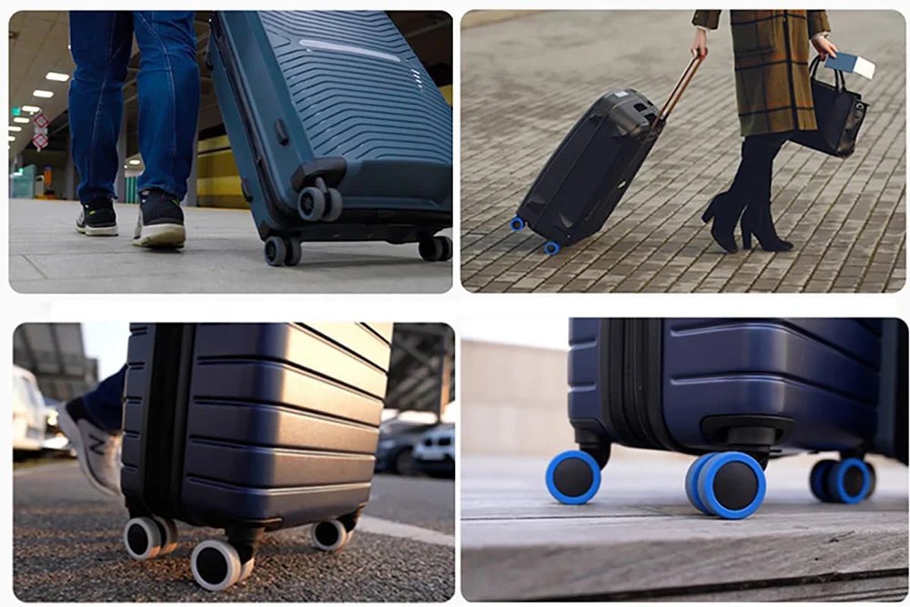 8-24pcs Rolling Luggage Wheel Protecter Silicone Travel Suitcase Trolley Caster Shoes Reduce Noise Silence Cover Bag Accessories