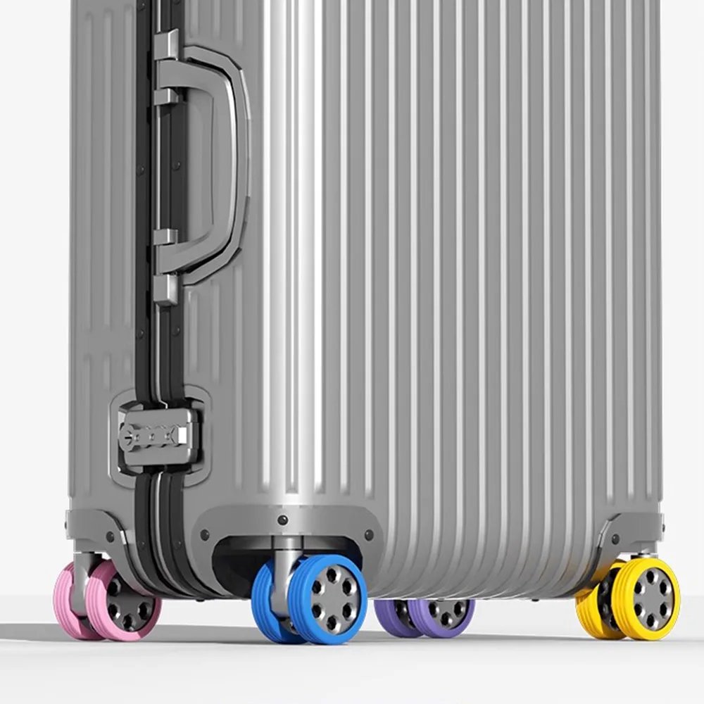 8-24pcs Rolling Luggage Wheel Protecter Silicone Travel Suitcase Trolley Caster Shoes Reduce Noise Silence Cover Bag Accessories