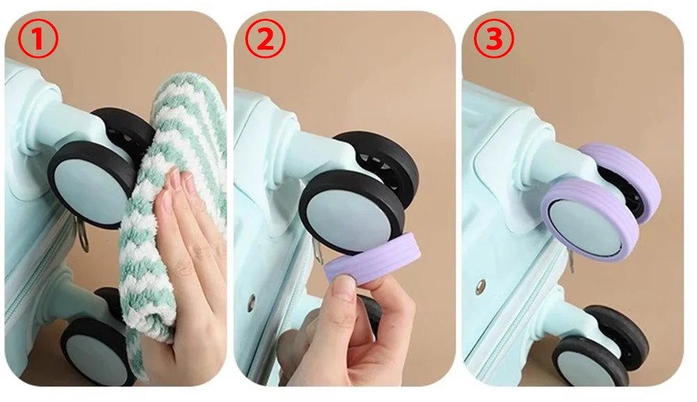 8-24pcs Rolling Luggage Wheel Protecter Silicone Travel Suitcase Trolley Caster Shoes Reduce Noise Silence Cover Bag Accessories