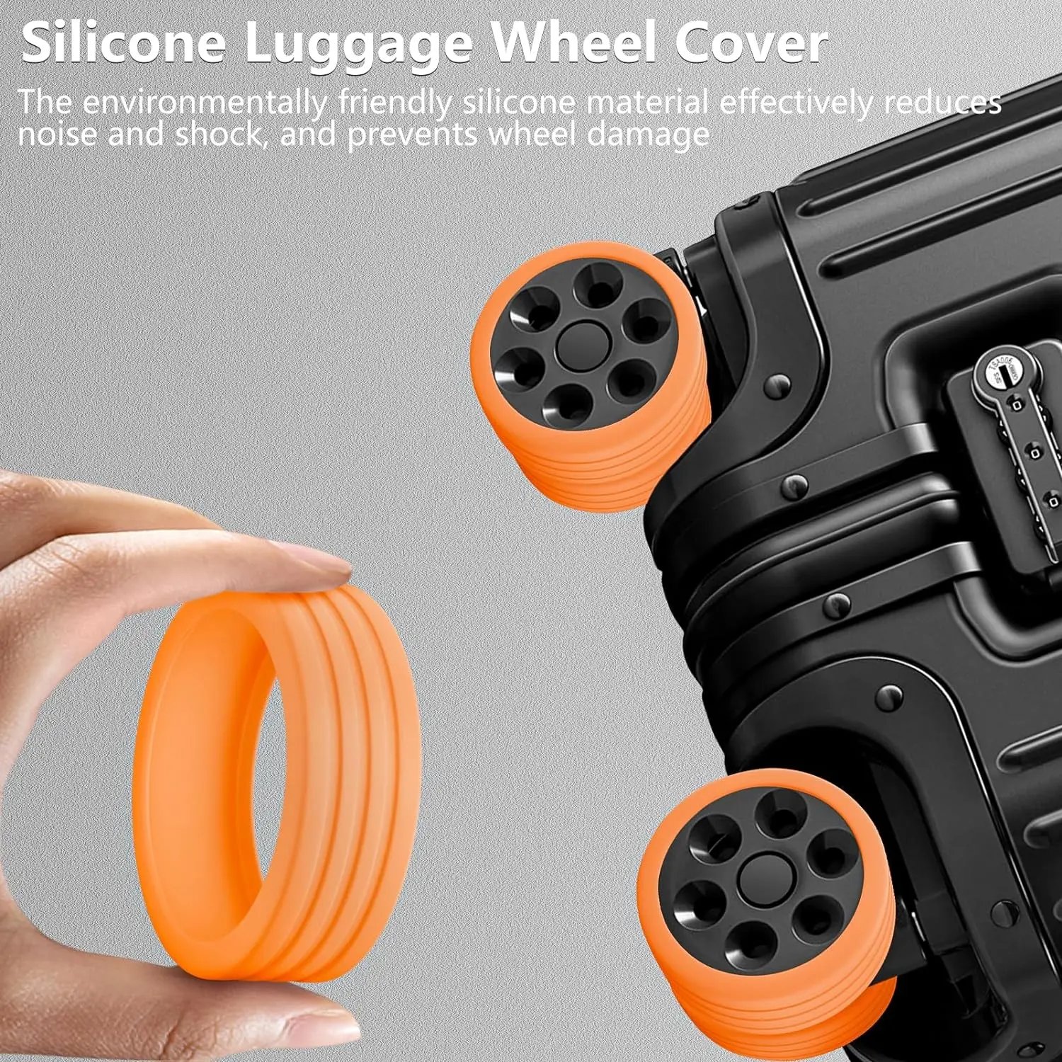 8-24pcs Rolling Luggage Wheel Protecter Silicone Travel Suitcase Trolley Caster Shoes Reduce Noise Silence Cover Bag Accessories