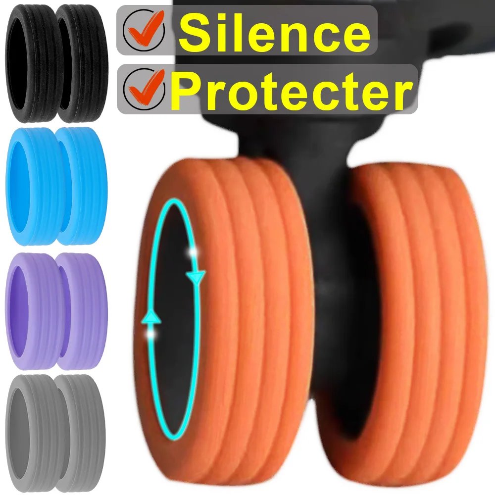 8-24pcs Rolling Luggage Wheel Protecter Silicone Travel Suitcase Trolley Caster Shoes Reduce Noise Silence Cover Bag Accessories