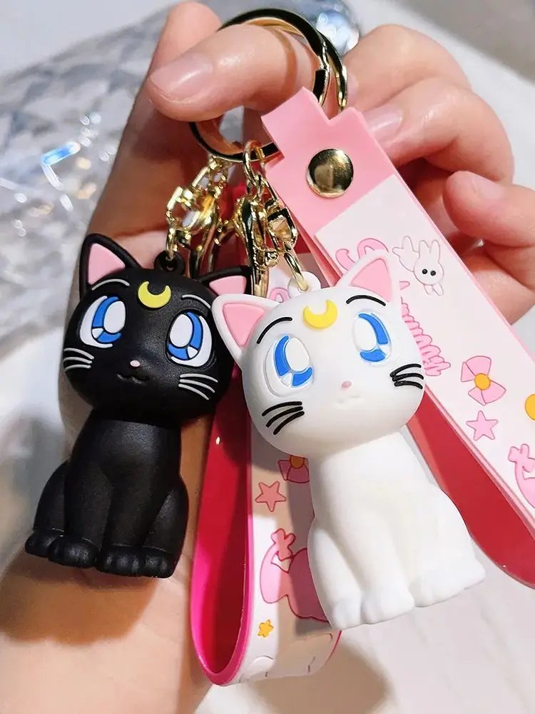 Anime Sailor Moon Keychain Cute Figure Doll Couple Bag Pendant Keyring Car Key Chain Accessories Toy Gift for Men Women Friends