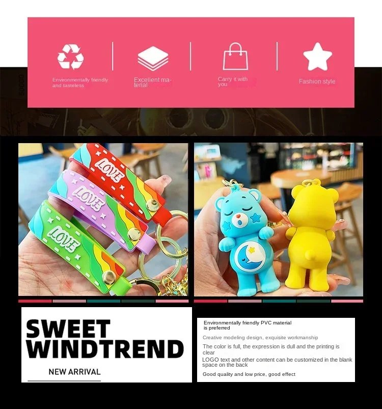 Popular accessories, love bear keychains, cute and trendy exquisite doll keychains, bags, pendants, couple pendants, gifts