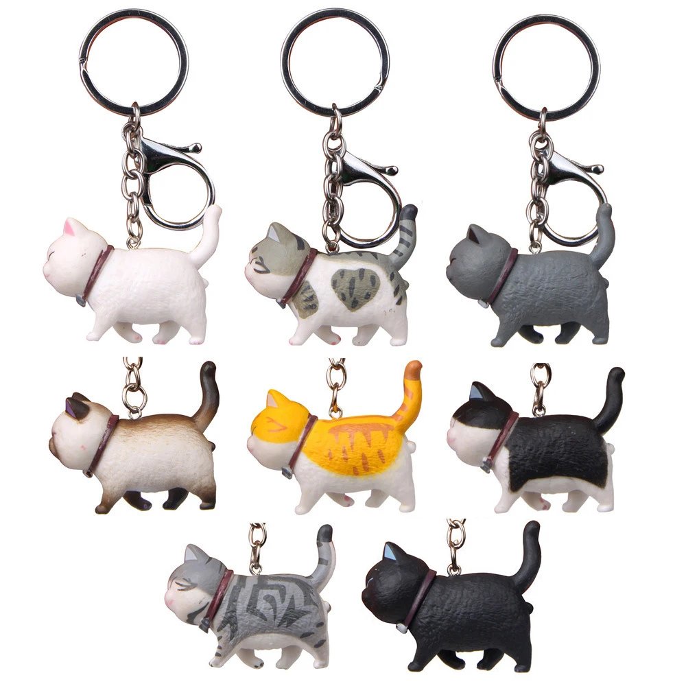1PC Cartoon Cat Keychain Creative Bag Car Pendant Accessories Gift