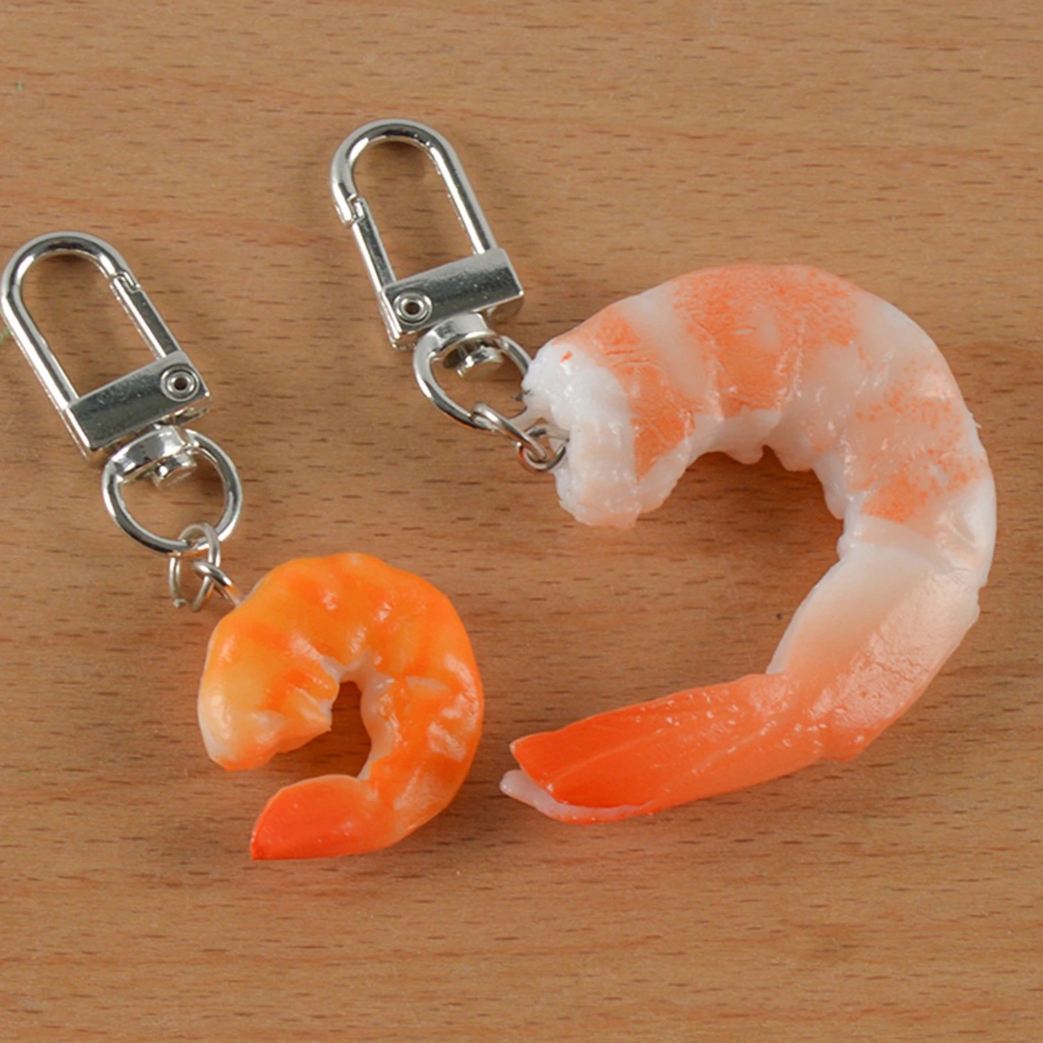 Funny Simulation PVC Shrimp Keychain Prawn Keyring Food Sea Animal Kid Toy Bag Backpack Ornament Woman Girl Jewelry Accessories