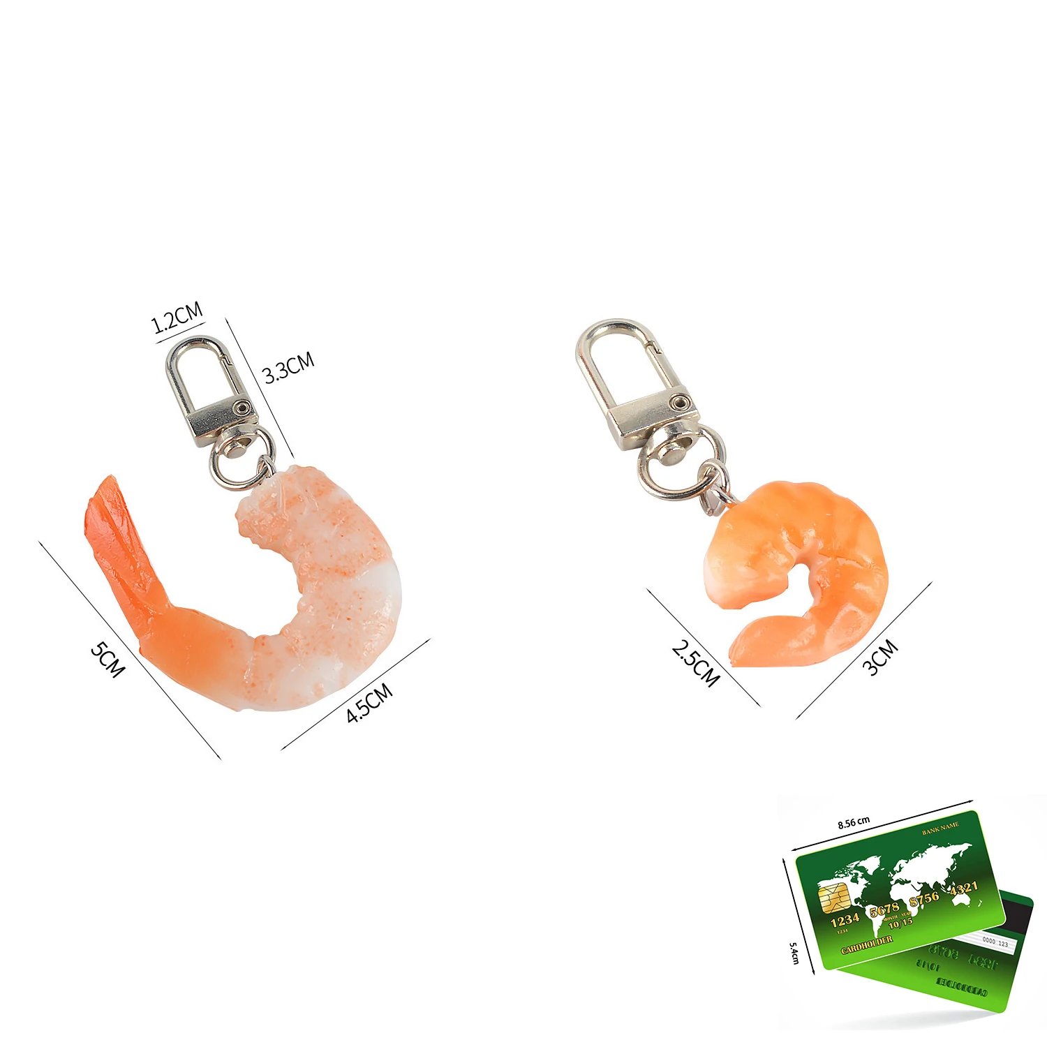 Funny Simulation PVC Shrimp Keychain Prawn Keyring Food Sea Animal Kid Toy Bag Backpack Ornament Woman Girl Jewelry Accessories