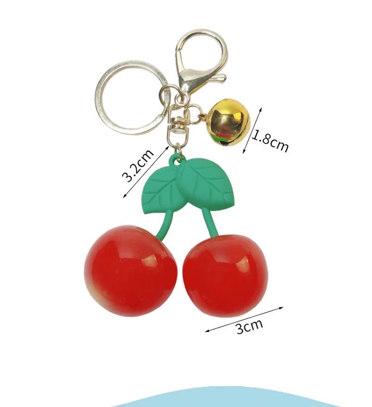 Handbag Pendant Keychain for Women's Exquisite Internet-famous Crystal Cherry Bag Accessories High-Grade Pendant