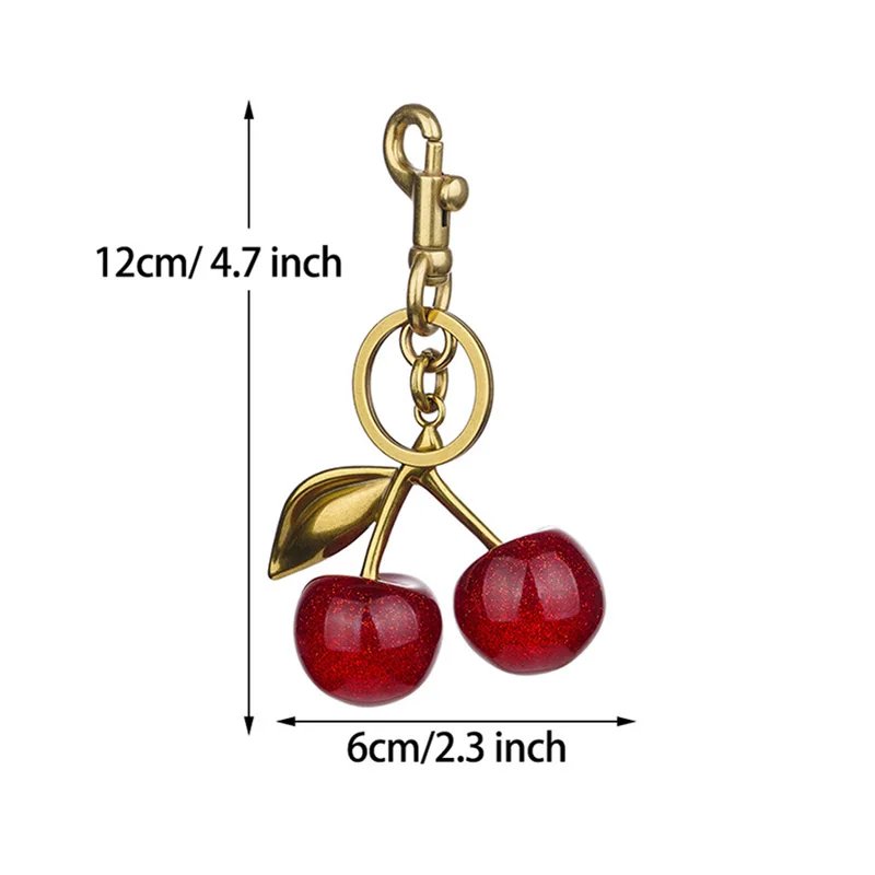 Handbag Pendant Keychain for Women's Exquisite Internet-famous Crystal Cherry Bag Accessories High-Grade Pendant