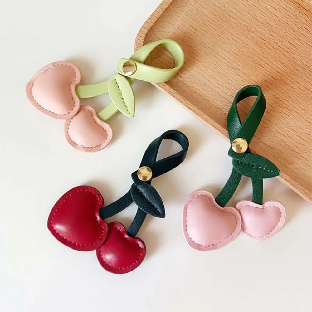 Cherry Key Chain Decoration Peach Heart DIY Craft Accessories Bag Pendant Keyring Bag Decoration Cherry Pendant