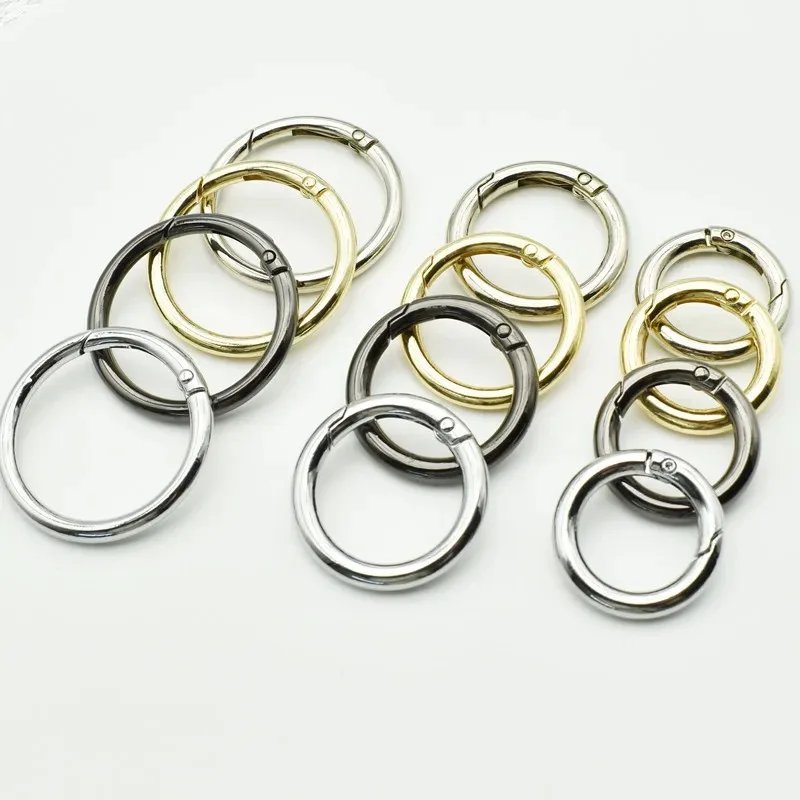 6Pcs/lot Metal Spring Gate O Ring Bag Buckle Metal Clasps Carabiner Snap Hook Spring Keyring DIY Bag Luggage Jewelry Accessories