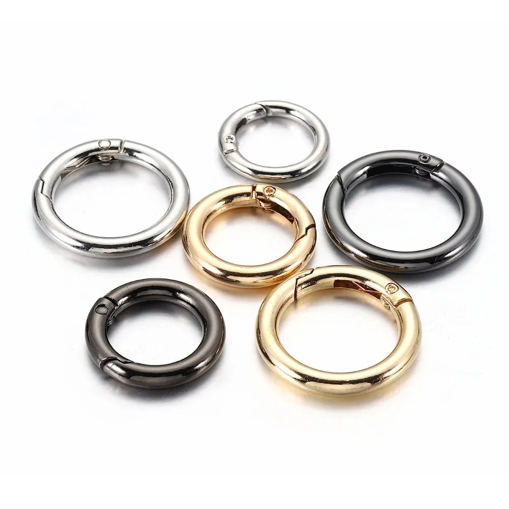6Pcs/lot Metal Spring Gate O Ring Bag Buckle Metal Clasps Carabiner Snap Hook Spring Keyring DIY Bag Luggage Jewelry Accessories