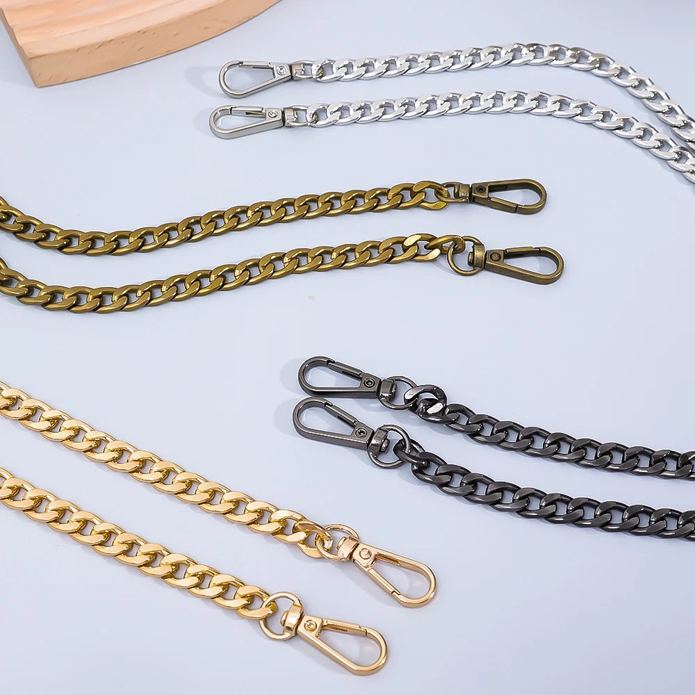 120cm Metal Aluminum Bag Chain Replacement Parts Accessories for Hand-Woven Shoulder Handbag DIY Handmade Detachable Straps