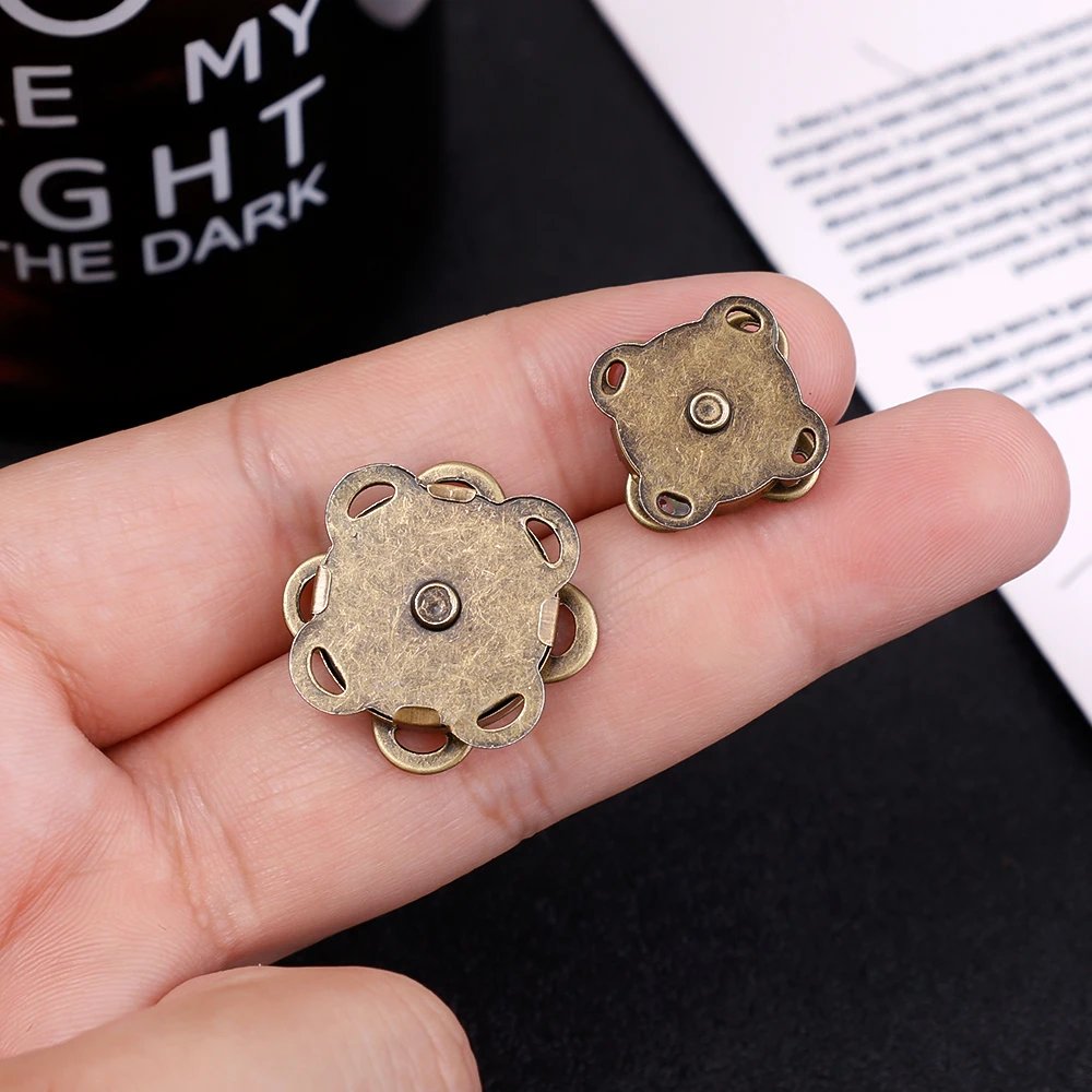 1/10Sets Magnetic Snap Button Metal Invisible Sew on Button Lock Clasps Fasteners for Purse Bags Clothes Craft DIY Accessories