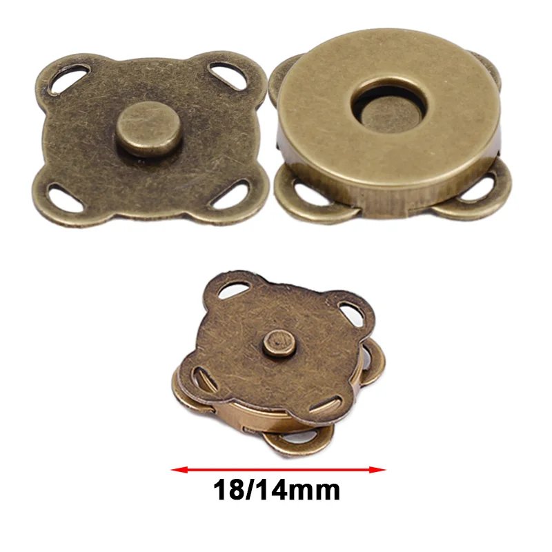 1/10Sets Magnetic Snap Button Metal Invisible Sew on Button Lock Clasps Fasteners for Purse Bags Clothes Craft DIY Accessories