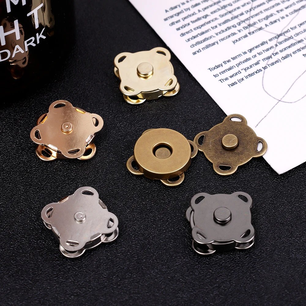1/10Sets Magnetic Snap Button Metal Invisible Sew on Button Lock Clasps Fasteners for Purse Bags Clothes Craft DIY Accessories
